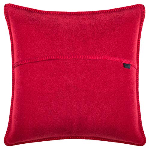 Soft-Fleece-Kissenbezug – Polarfleece mit Häkelstich – weiche, hochwertige Sofa-Kissenhülle – 50x50 cm - 365 strawberry - von ’zoeppritz since 1828’ von Zoeppritz Since 1828