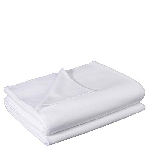 Soft-Fleece-Decke – Polarfleece-Decke mit Häkelstich – flauschige Kuscheldecke – 180x220 cm – 000 white - von ’zoeppritz since 1828’ von Zoeppritz Since 1828