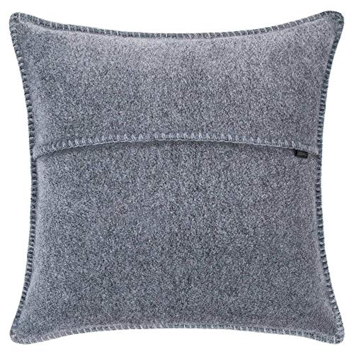 Soft-Fleece-Kissenbezug – Polarfleece mit Häkelstich – weiche, hochwertige Sofa-Kissenhülle – 50x50 cm – 940 medium grey mel. – von ’zoeppritz since 1828’ von Zoeppritz Since 1828