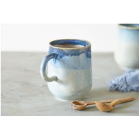 Ocean Blue Keramik Kaffeetasse, Handgefertigte Steinzeug Teetasse 11 Fl. Unze von zoharshaham