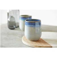 Zwei 14 Unzen Keramik Handgemachte Kaffeetassen Ohne Griff, 2Er-Set Umarmbare Ozeanblaue Becher, Einzigartiges Keramikgeschenk von zoharshaham