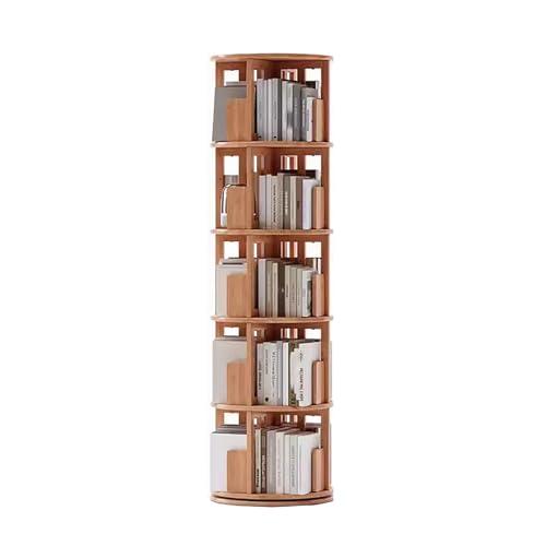 zxhrybh Drehbares Bücherregale, 360° Drehbares Bücherregal, Bookshelf mit Stauraum, Buchregal mit Trennwand, für Zuhause, Wohnzimmer, Arbeitszimmer, Büro(Wood,63.5in/161.5cm) von zxhrybh