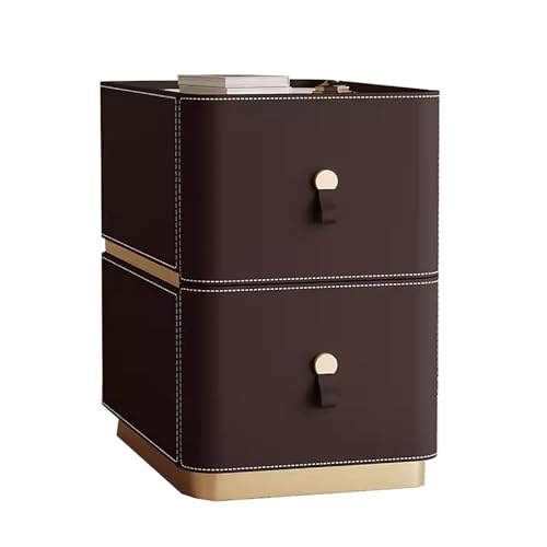 zxhrybh Nachttisch, Nachtschrank fürs Schlafzimmer, Schmaler Beistelltisch, Nightstand mit 2 Schubladen, Kleiner Platzbedarf, für Wohnzimmer und Schlafzimmer(Color:Dark Brown) von zxhrybh